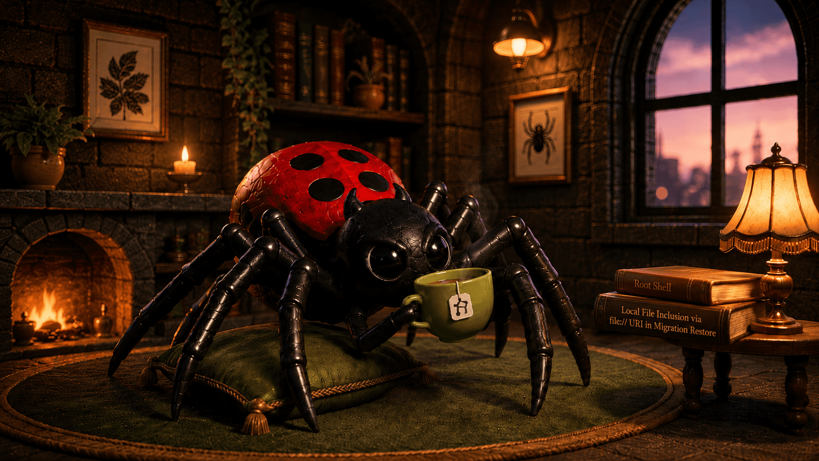 The Eresus spider investigating the Gitea migration-restore local file inclusion vulnerability